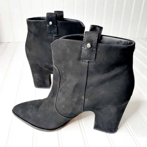 Sam Edelman Western Black Suede Leather Booties E876 - Picture 6 of 15